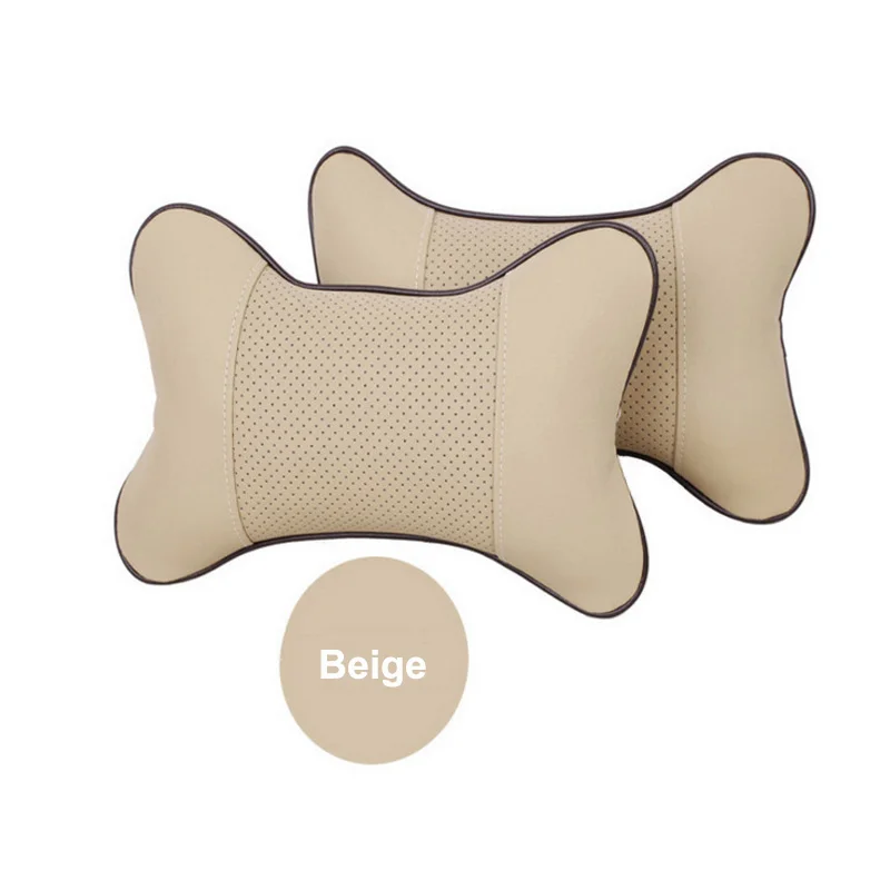 Beige Youwinme 1 шт. Универсальный подголовник для автомобильного сиденья Кожаная подушка для подголовника подголовник подушка для шеи аксессуары для салона автомобиля - Цвет: Beige