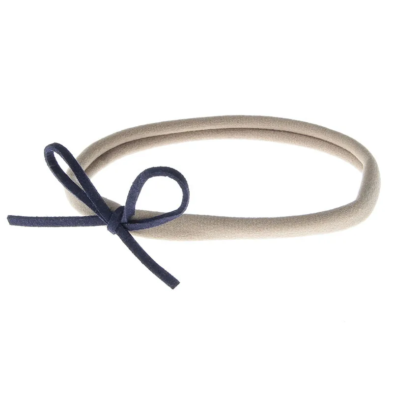 

120 pcs/lot , Suede bow nylon headband, Hand Tied Hair Bow Nylon Headbands