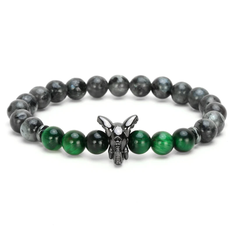 Mcllroy бусины из натурального камня браслет для мужчин ручной работы 8 мм медный