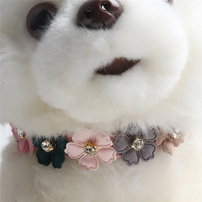 Кожаные Ошейники с цветами и шипами для маленьких домашних собак котов милые