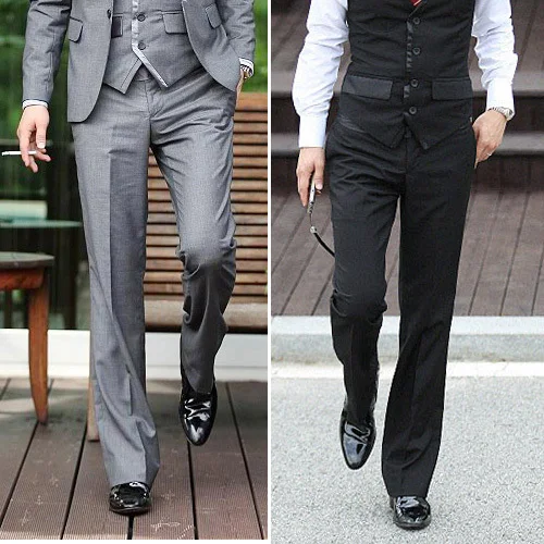 Бесплатная доставка модный элегантный тонкий мужской повседневный костюм брюки