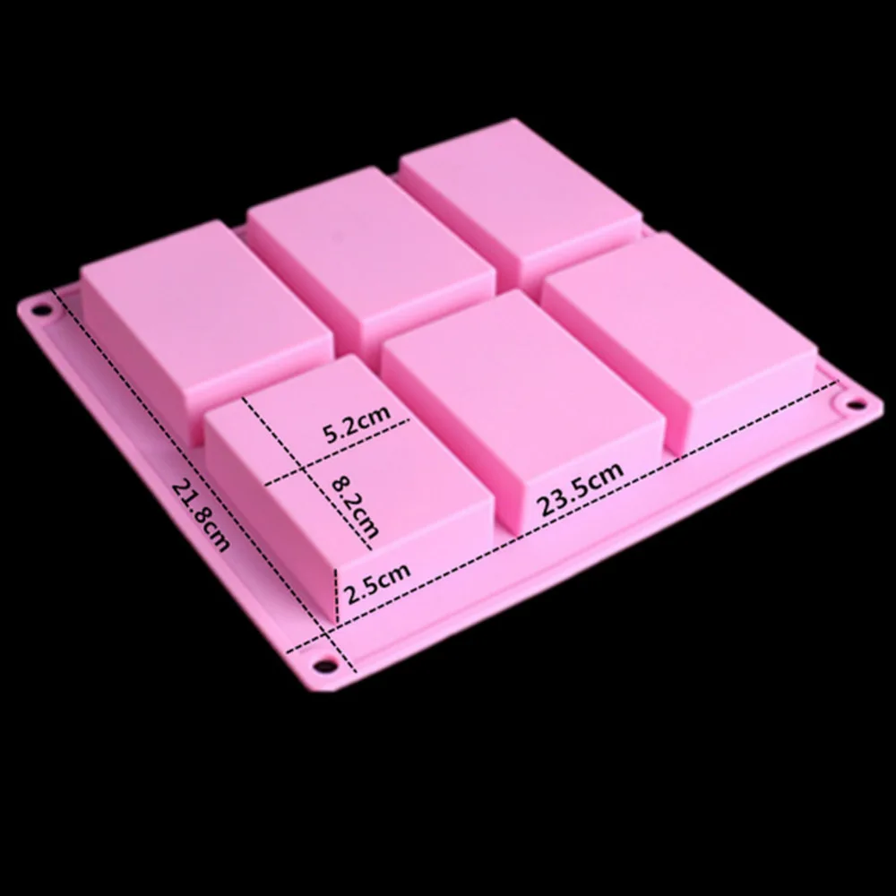 Квадратная форма для мыла 6 ячеек печать выпечка 3D Ручная работа искусственное
