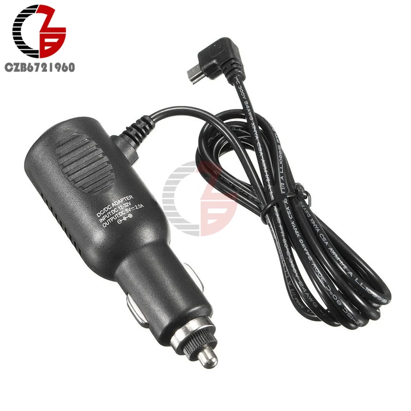 Мини USB автомобильный DC 5V 2A зарядное устройство адаптер Шнур кабель для DVR Garmin GPS