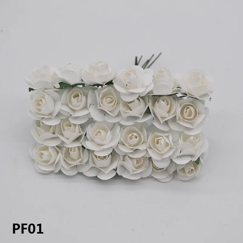 PF01 36 шт./лот ручной работы розы Букет Искусственные бумажные цветы для свадебного украшения автомобиля Подарочная коробка DIY венок Ремесло 7z - Цвет: PF01