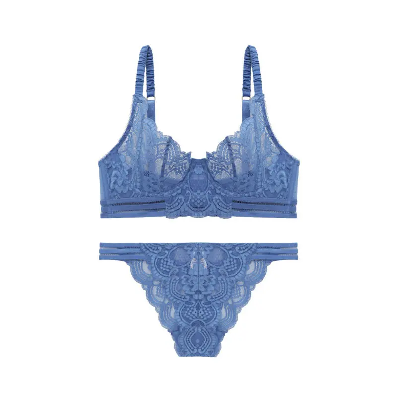 

Sexy gathers comfortable ultra-thin flowers fresh fresh lace breathable underwear women bra set