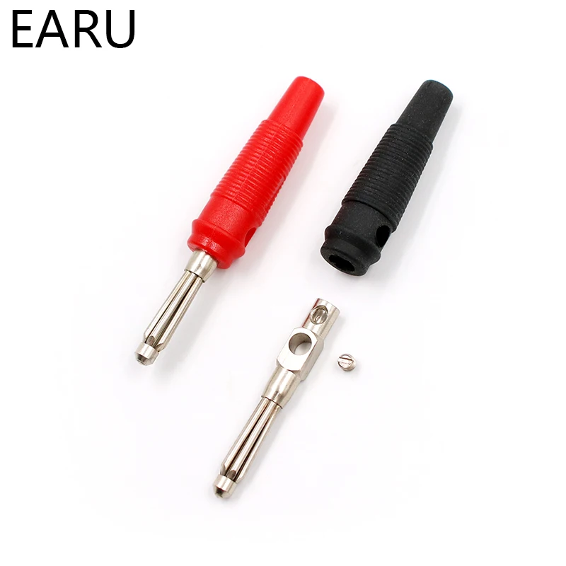 10pcs 4mm Banana Plug High Current Insulated Shrouded Stackable Connector Screw Connection Connectors | Обустройство дома