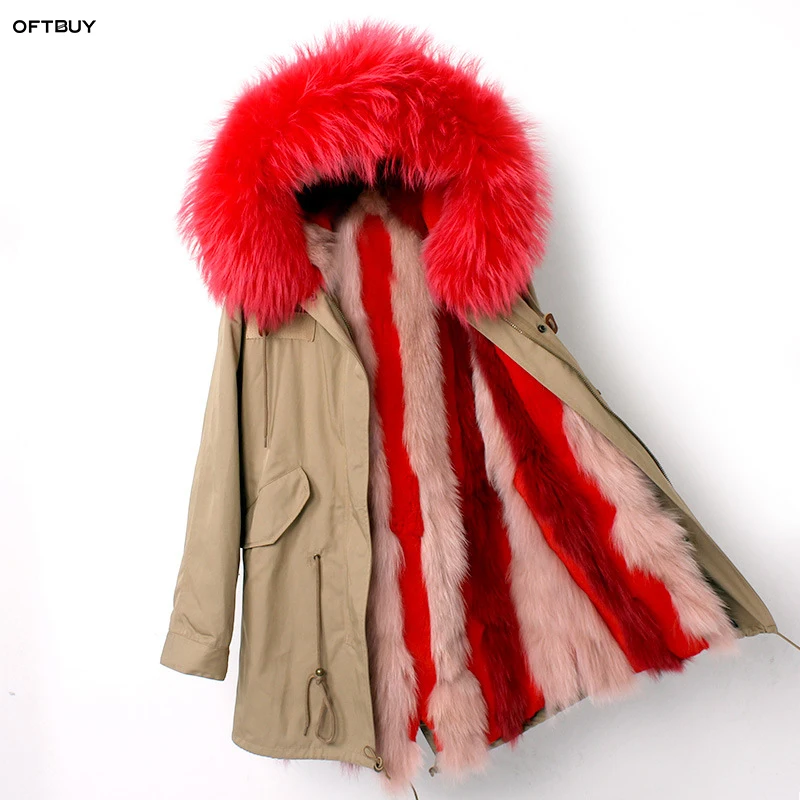 Женская свободная парка OFTBUY длинная куртка в корейском стиле с воротником из