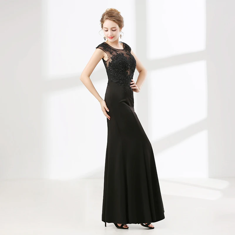Женское вечернее платье Forevergracedress черное кружевное русалки с