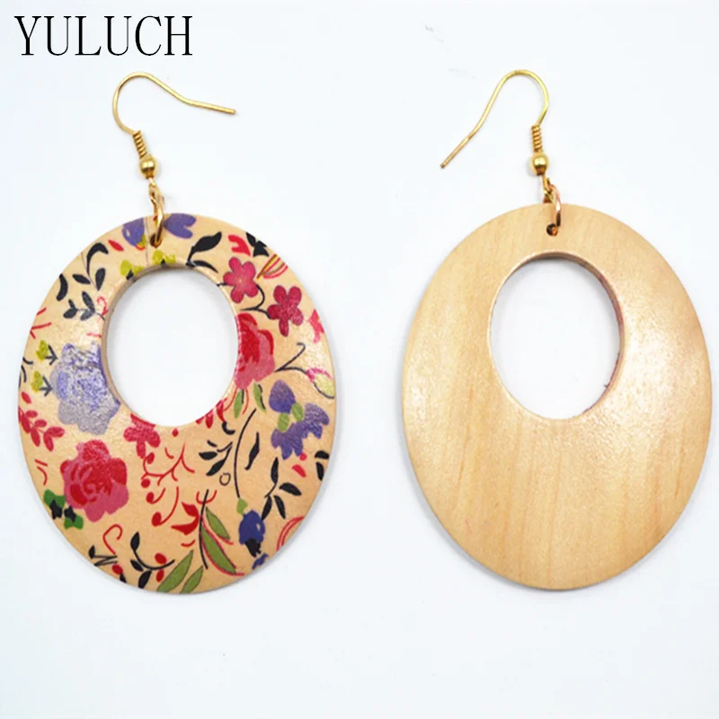 1 пара серьги с цветочным принтом|flower earrings|designer earringsearrings designer |