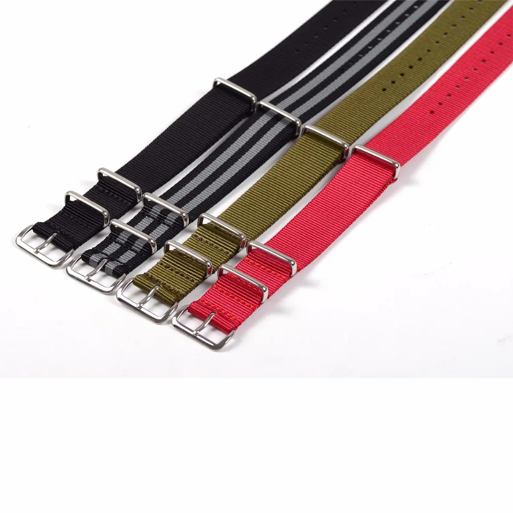 Высококачественный нейлоновый ремешок для наручных часов с серебряными