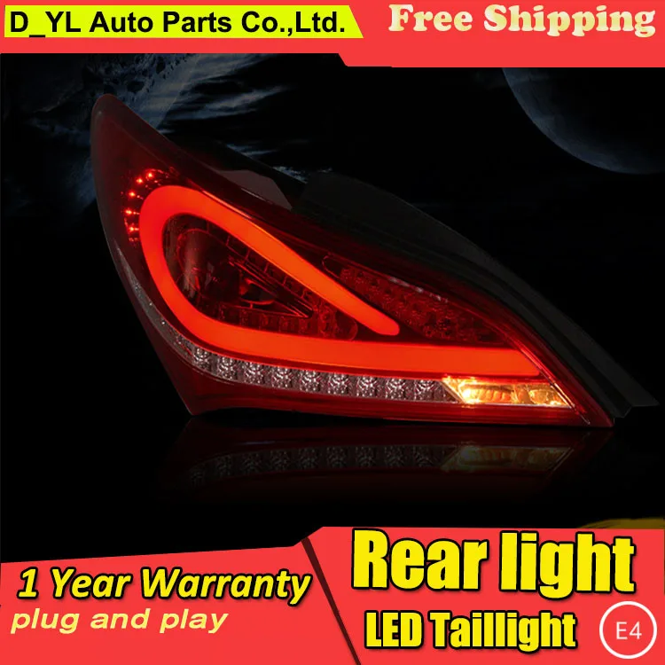 

D-YL Car Styling Accessories for Hyundai ROHENS-Coupe LED Taillights 2009-2015 Coupe Tail Light Rear Lamp DRL+Brake+Park+Signal