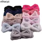 Повязка на голову OMG с надписью OMG, мягкий эластичный бант для волос, модный аксессуар сделай сам для волос, мягкий бант для мытья лица, 2021