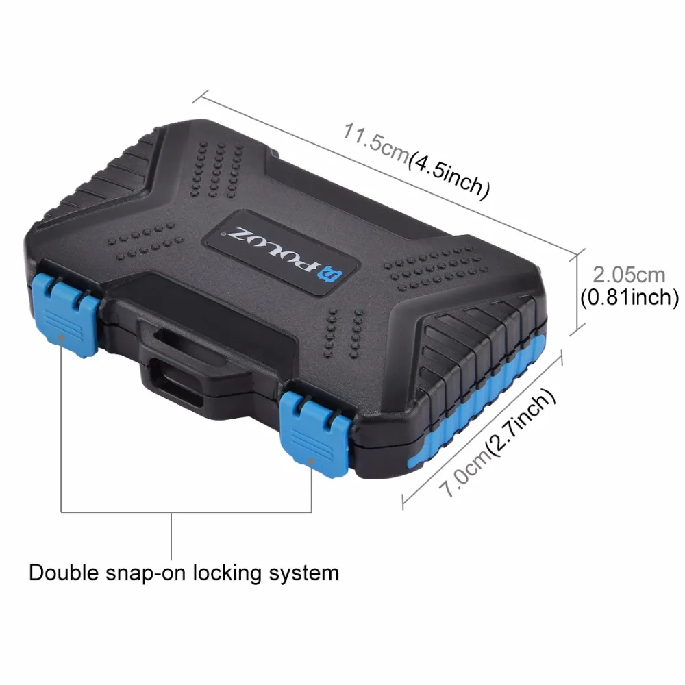 PULUZ Card Reader+22 in 1 Waterproof Memory /SD Case Storage Box for 1Standard SIM+2Micro-SIM+2Nano-SIM+7SD+6TF+1CARD PIN | Электроника