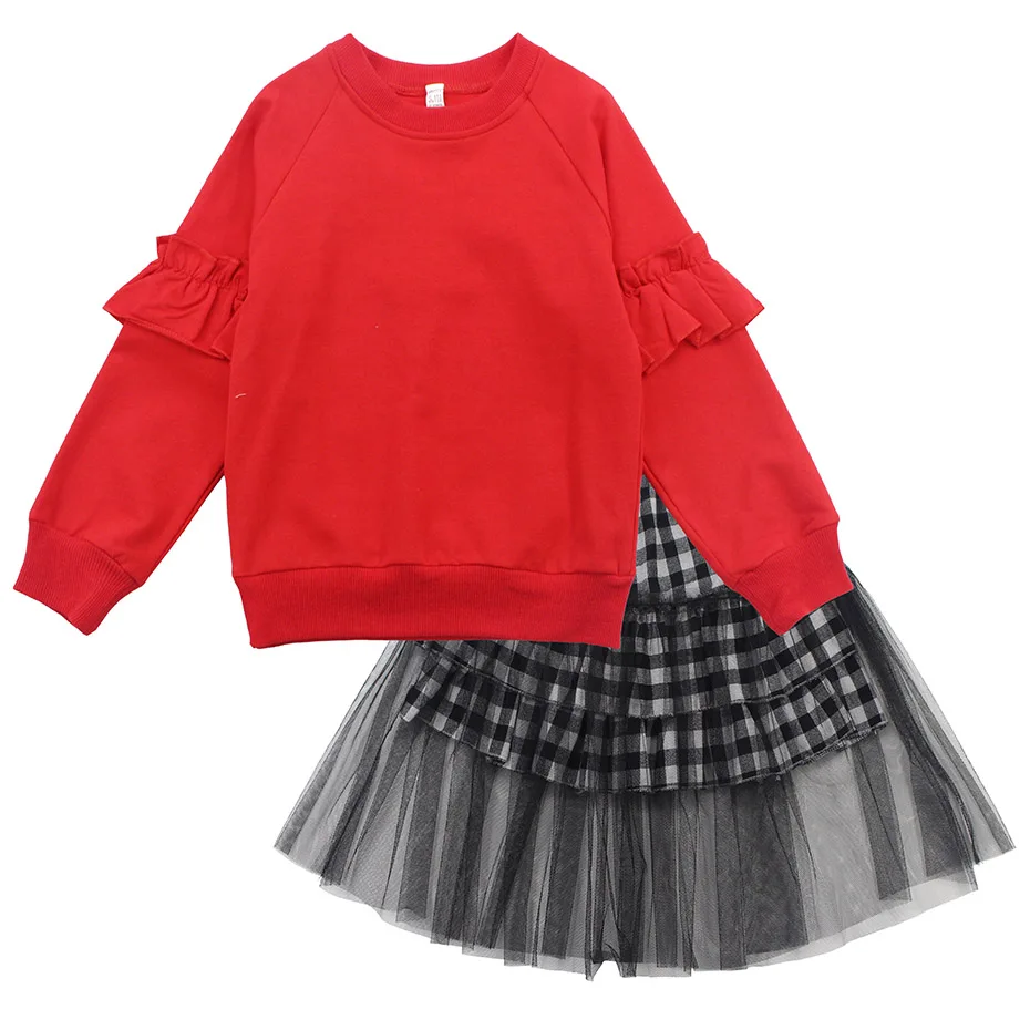 Весенний комплект одежды для девочек коллекция 2019 года детский сетчатые детские