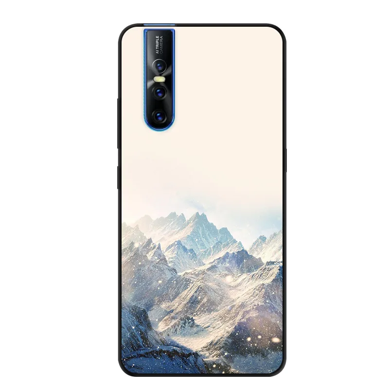Чехол для телефона VIVO V15 Pro мягкий черный бампер с 3D принтом силиконовый чехол из