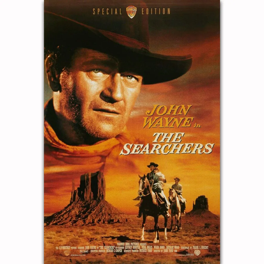 FX1738 The Searchers John Wayne Natalie Wood 1956 винтажный постер из фильма художественный шелковый