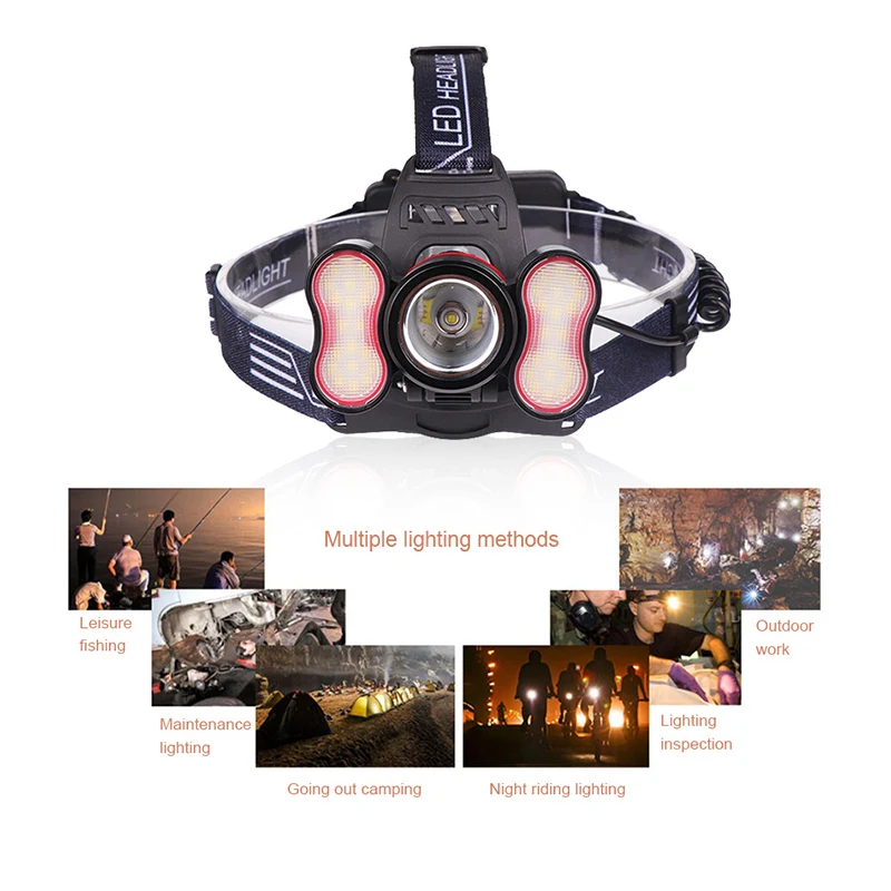 Ночной езды датчик налобный фонарь usb светодиодный cree xml t6 фар кемпинг cob