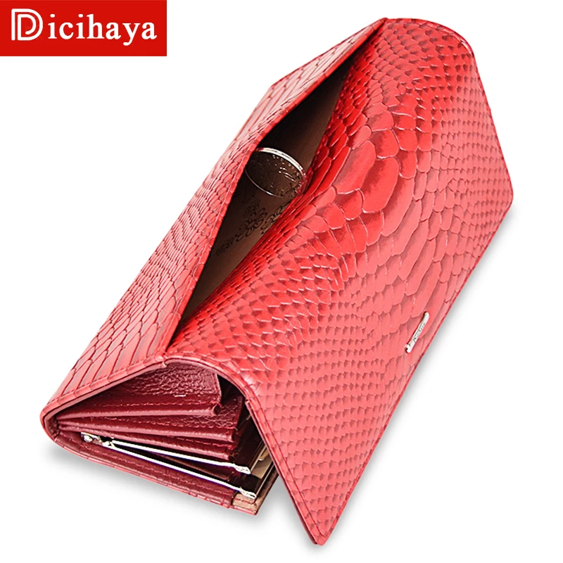 DICIHAYA, известный бренд, кошелек, женский кожаный Длинный кошелек, женские кошельки, женские клатчи, сумочка для монет, держатель для карт, портмоне