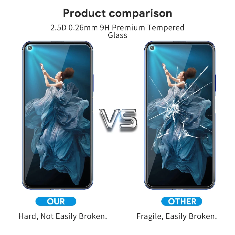 Закаленное стекло для Huawei Honor 20 защита экрана 9H 2.5D Защитное телефона Pro honor20 2 шт. |