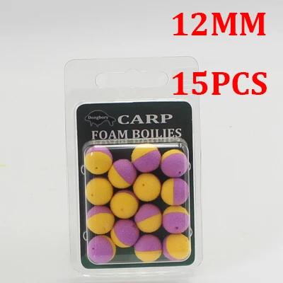 12MM-Purple N Yellow 12/15 шт. Карп Рыбалка бойлов приманки Twin Цвет пены Pop Up бойлов метод подачи для подачи рыболовного крючка Карп волос Zig Rig - Цвет: 12MM-Purple N Yellow