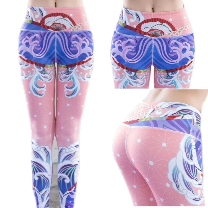 Women Yoga Pants Beautiful Printing Sport Gym Slim Leggings Fitness for High Waist Jogging Femme Tights | Спорт и развлечения