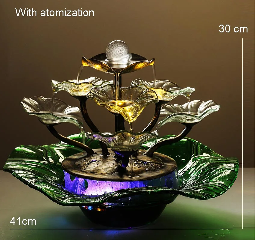 110 В-220 в Lucky Crystal Ball светодиодный фонтан для воды Настольный орнамент увлажнитель