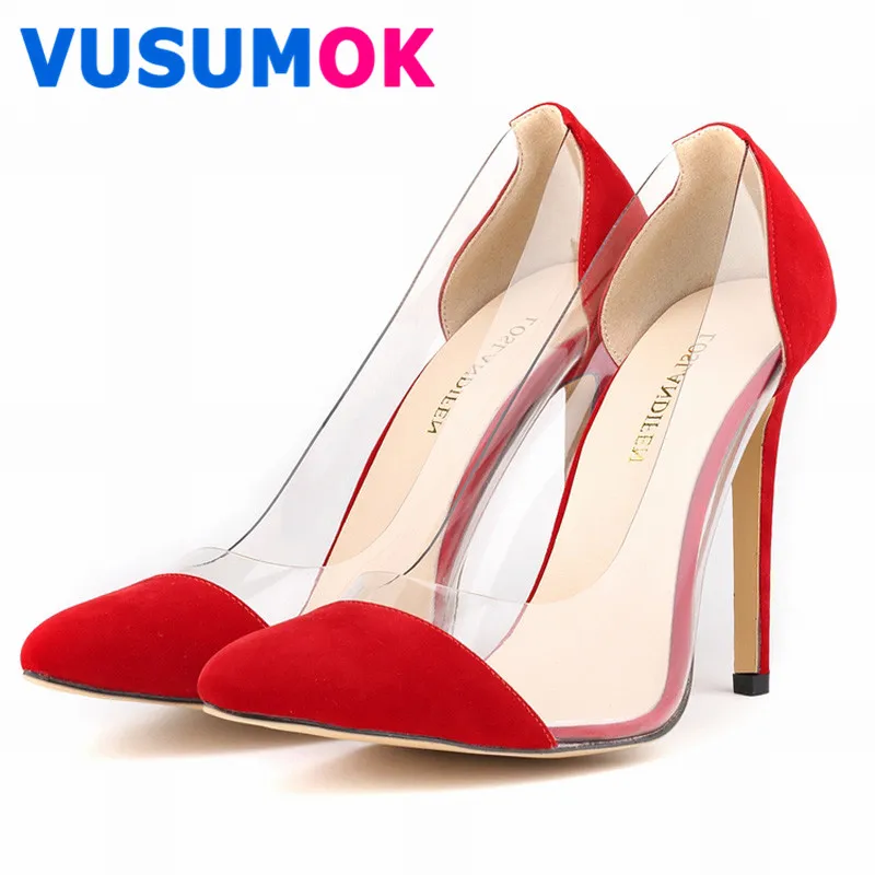 2015 Новый Красной Подошвой Насосы Женская Обувь Высокие Каблуки 11 СМ стадо