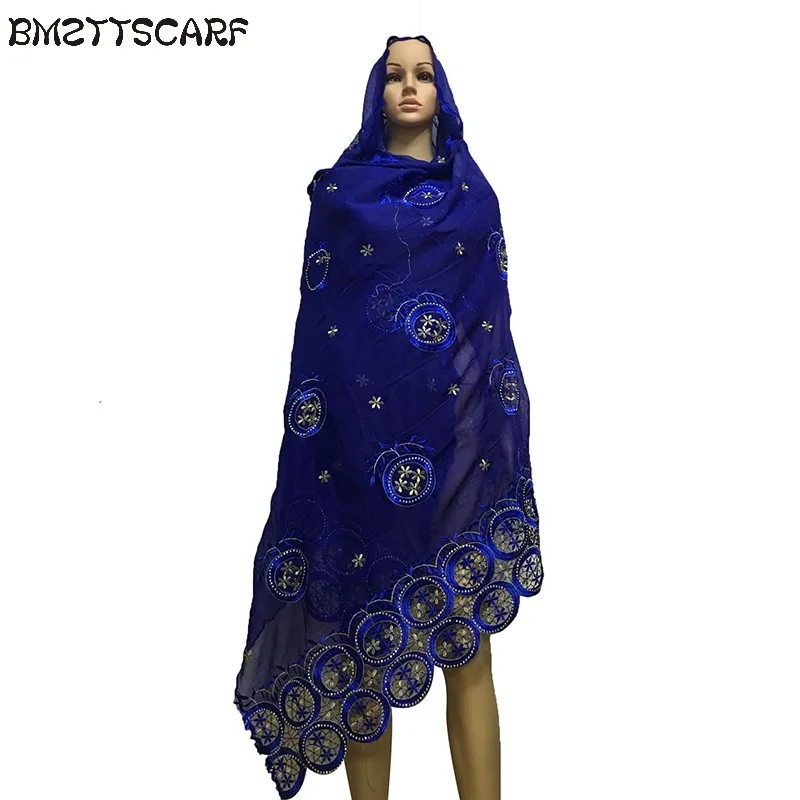 Африканские шарфы Хлопок мусульманский хиджаб шарф/мусульманская Вышивка