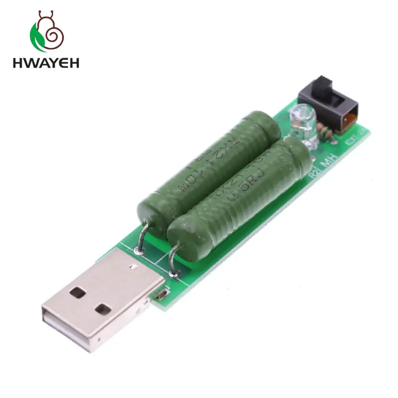 Мини разрядный резистор USB 2а/1А с переключателем 1А зеленый светодиод 2А красный