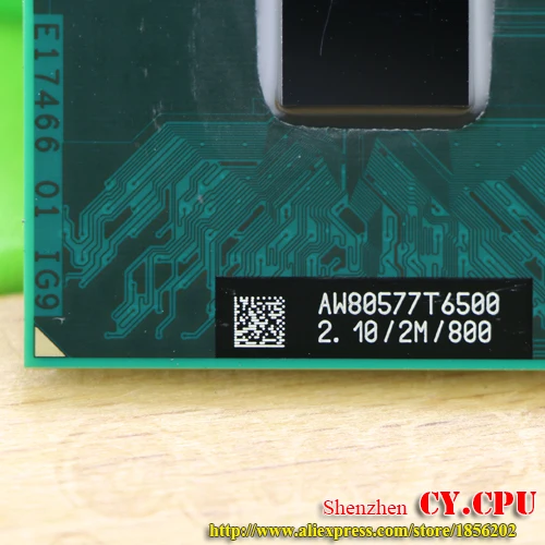 Бесплатная доставка intel cpu ноутбук Core 2 Duo T6500 2M cache/2 1 GHz/800/двухъядерный Socket 479