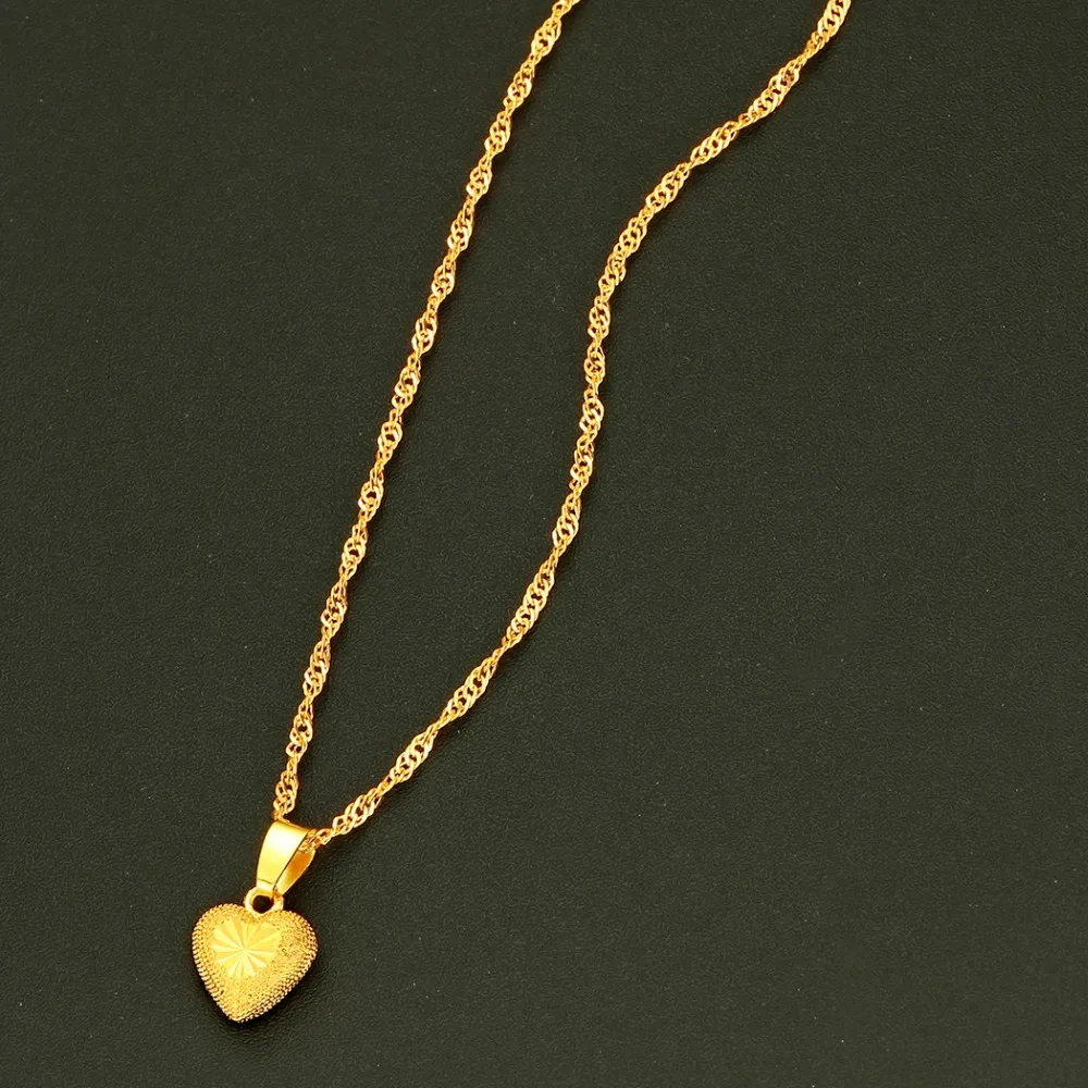 CHENGXUN Золотой резной сердце Цепочки и ожерелья Для мужчин Jewelry Подвеска женщин