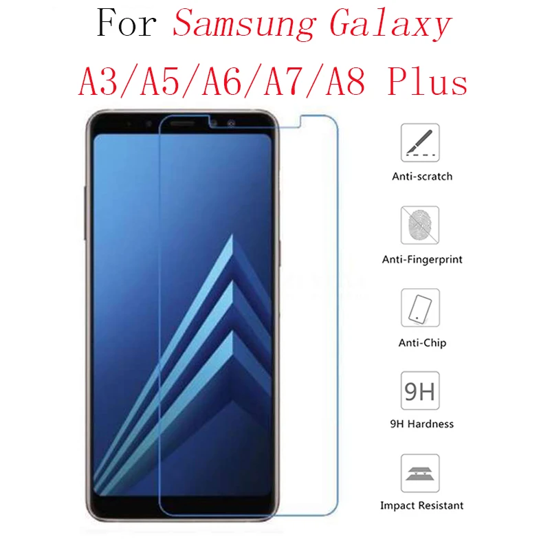9H Защитная пленка для экрана Samsung Galaxy a7 a8 a6 plus закаленное стекло a5 a3 2015 2016 2017 2018 glas
