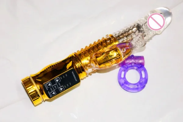Gold Dildo 12 functions rabbit vibrator with clitoris stimulator and g-spot Rolling sex toy for women Drop shipping | Красота и