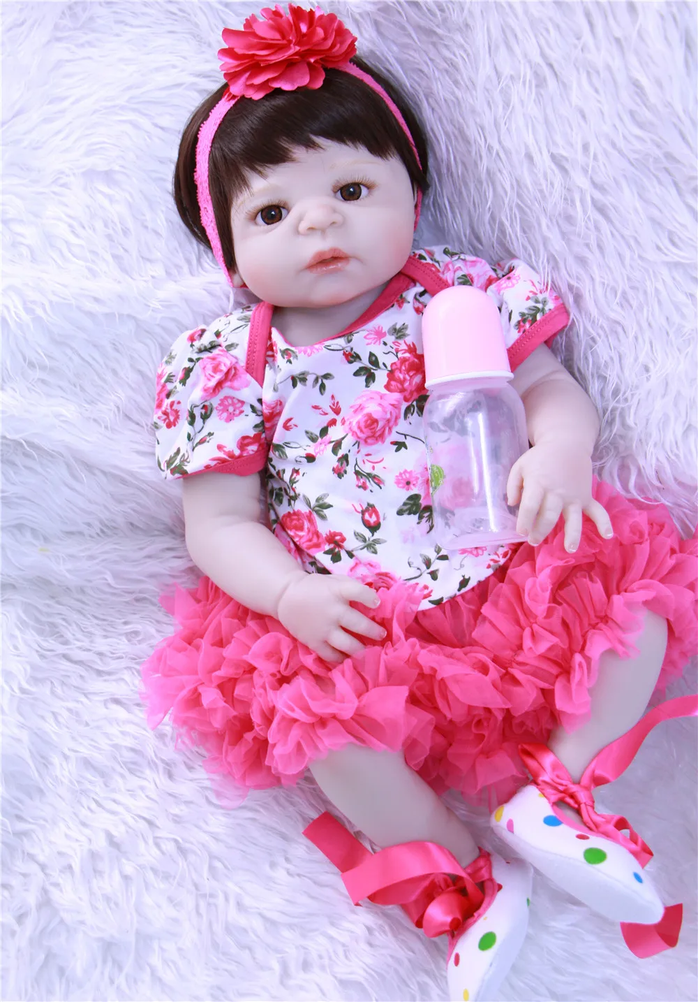 23 дюймов полный силиконовый корпус Reborn Baby Doll игрушки реалистичными 55 см