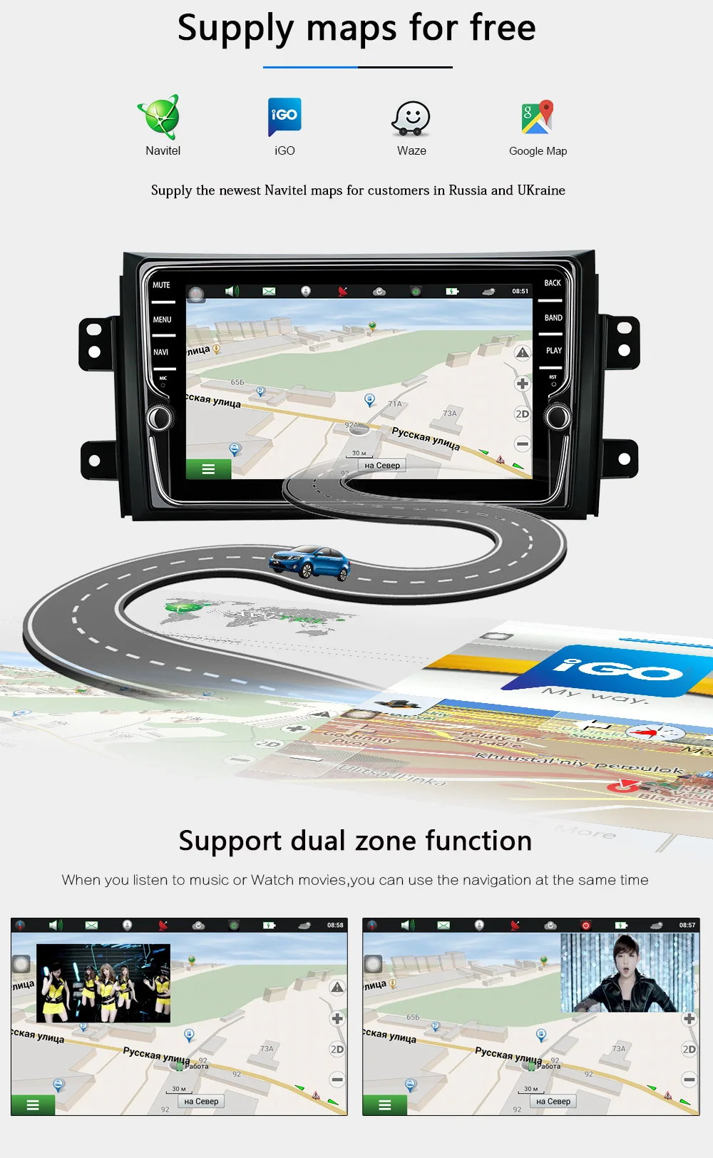 Funrover Ips 2 din android 8.0 Штатное Головное устройство Suzuki SX4 2006-2013 GPS Android aвтомагнитола магнитола 2 din автомагнитолы Андроид для Сузуки SX4 штатная магнитола автомобильная мультимедиа 2G RAM 32G