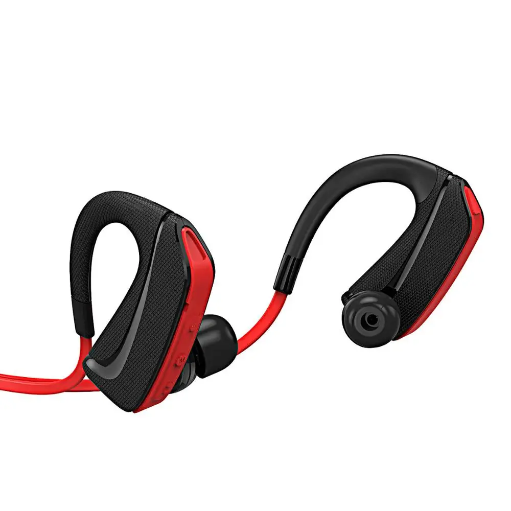 Спортивные bluetooth-наушники, беспроводные эргономичные наушники с защитой от пота, наушники-вкладыши, гарнитура, наушники с шумоподавлением, микрофон, громкая связь - Цвет: Red