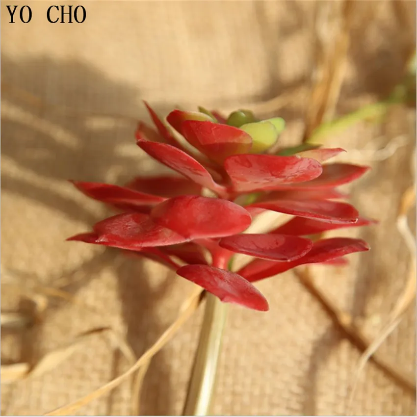 

YO CHO 1PC Artificial Succulents For Home Decoration Accessories DIY Fake Flower Wedding Party Decor Real Touch Lotus Plants