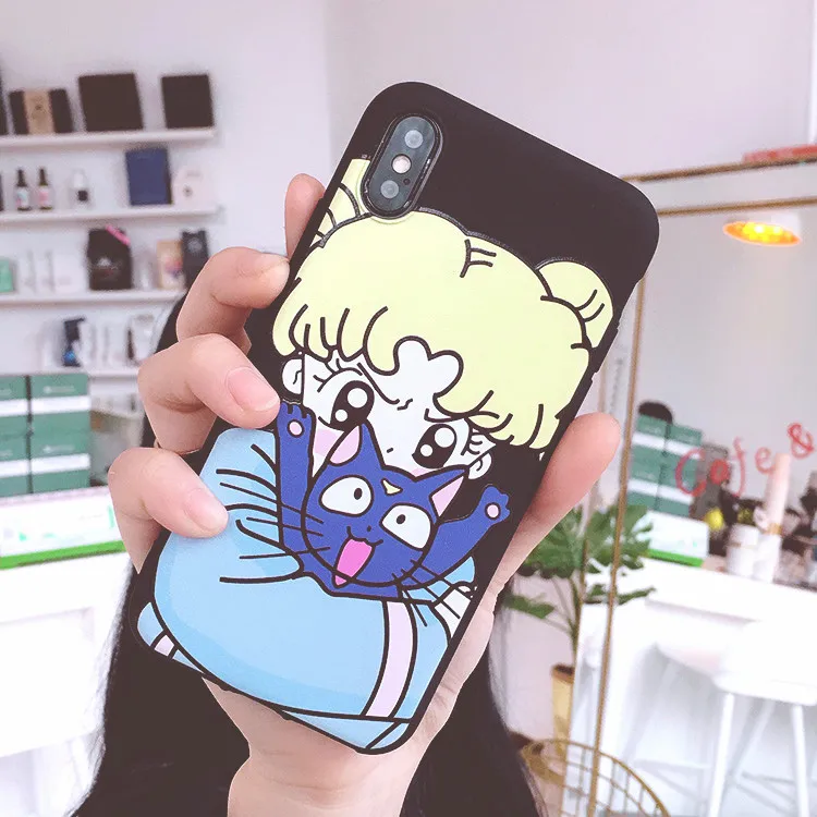 SAM S10 plus милый Сейлор Мун чехол для телефона для samsung Galaxy S10/S10e/S9 plus/S9/S8 розовая девушка мягкая задняя крышка Капа Coque