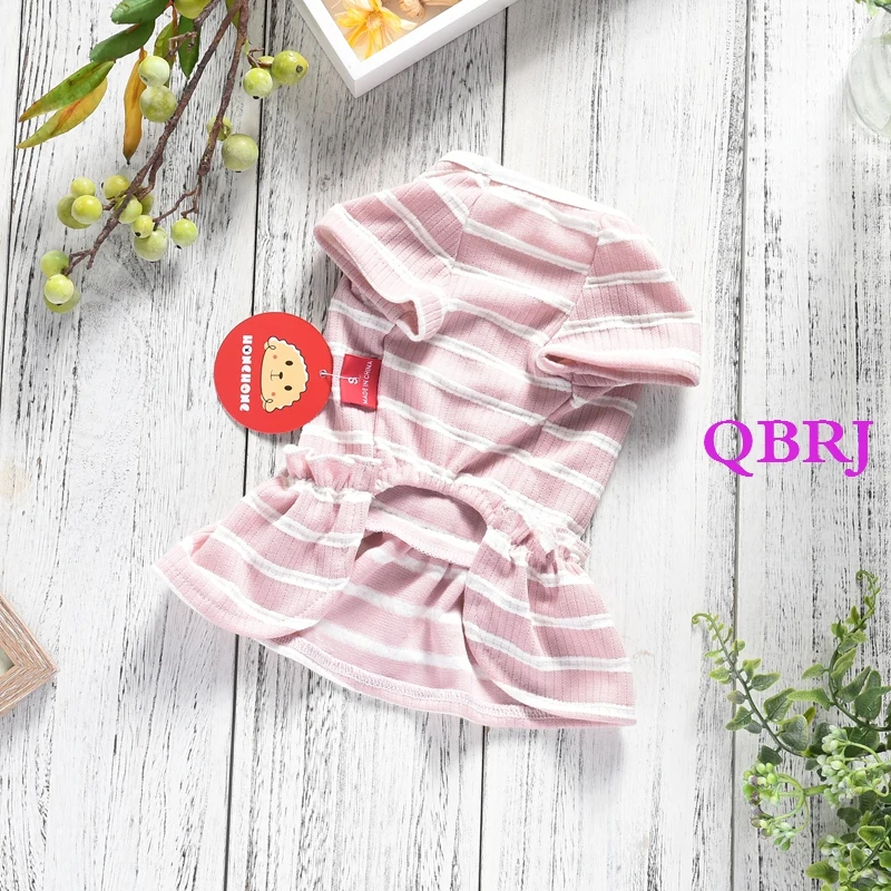 Полосатое платье для собак Летняя Одежда питомцев Роскошная Свадебная Милая