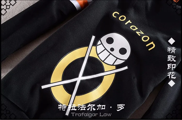 Аниме one piece косплей костюмы Trafalgar Law 3rd Generation флисовые толстовки с капюшоном Толстовка Повседневный пиджак толстовки