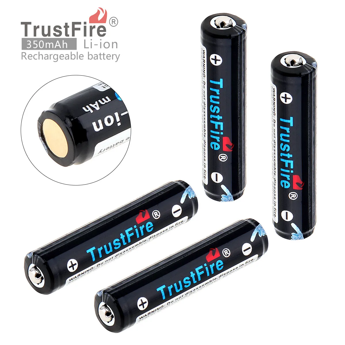 4 шт./лот TrustFire 3 7 V 350mAh 10440 литий ионная аккумуляторная батарея с защищенной