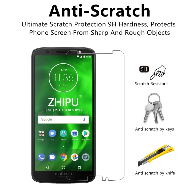 2 шт. закаленное стекло для Motorola MOTO G6 защита экрана 2.5D 9H защитная пленка|Защитные