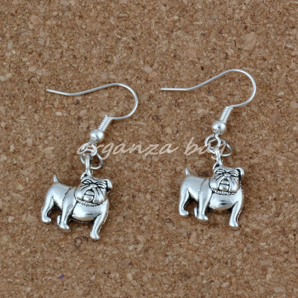 Сплав серьги с бульдогом рыбы крючок 12 пар/лот украшения для люстры 13x32 мм A