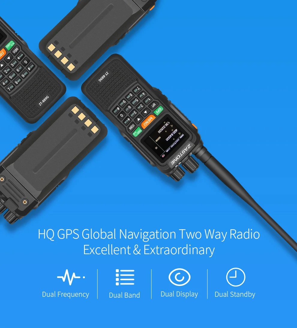 2 шт Zastone 889G Портативное двухстороннее радио 5-10 км UHF/VHF 10 Вт 999CH 3000 мАч рация Ham CB радио HF трансивер