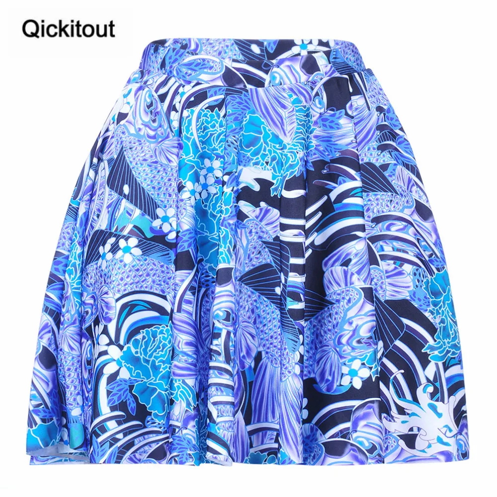 Женские плиссированные юбки выше колена синие эластичные летние | Женская одежда