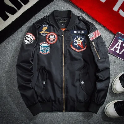 Jaqueta Masculina Men's Bomber Jacket and Coats Vintage Air Force Hip Hop Kanye West 2018 Autumn Windbreaker Streetwear D11 | Мужская
