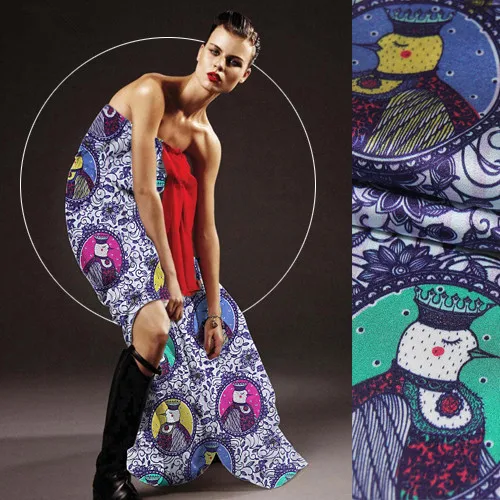 

Free Shipping! Stretch Satin True Color Digital Inkjet Fabrics at Wholesale High-grade Silk Clothing Cloth