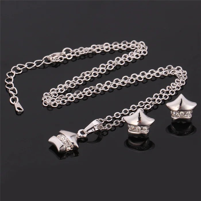 Комплект из колье и серёг с маленькой звездой|necklace earring set|earrings setfashion earrings set |
