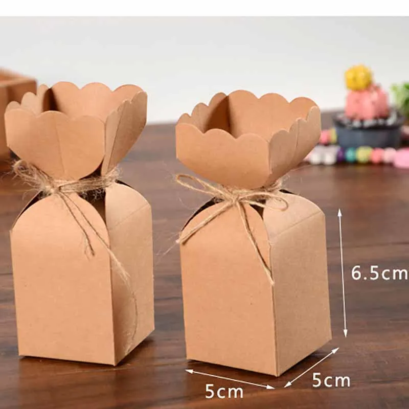 DIY новый цветок Форма конфеты коробка Подарочная 1 лот: 30 шт. + Строки Vintiage Торт