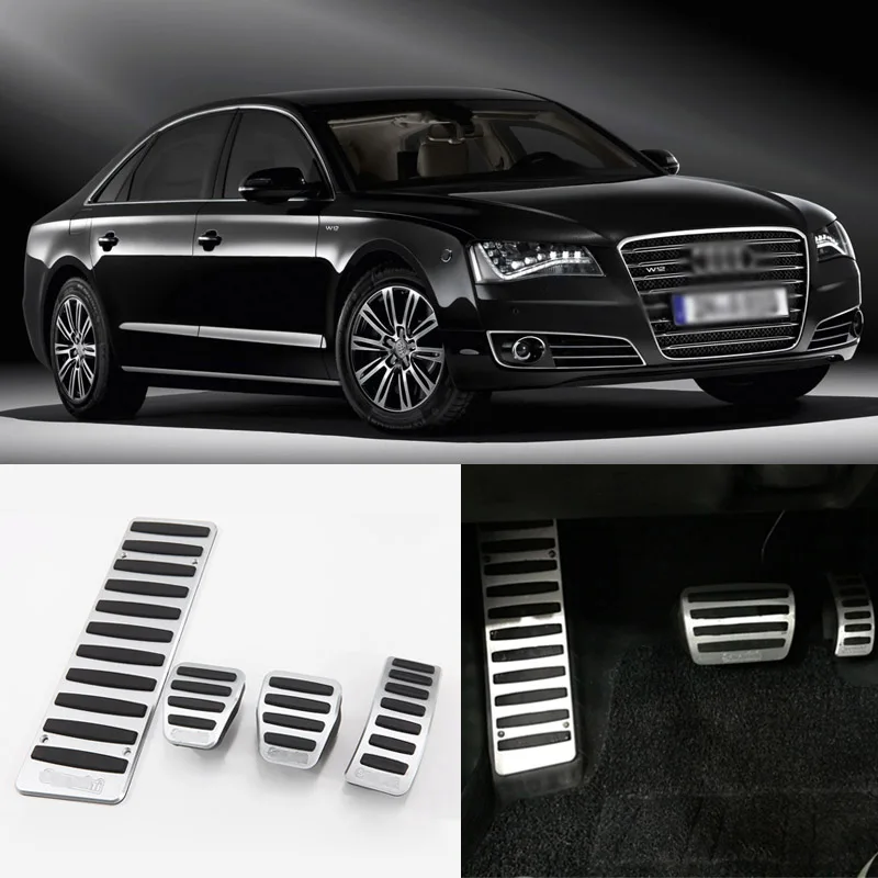 4 шт. алюминиевые Нескользящие подставки для ног Audi A8 2011 2016 MT|brake pedal cover|pedal coverbrake |